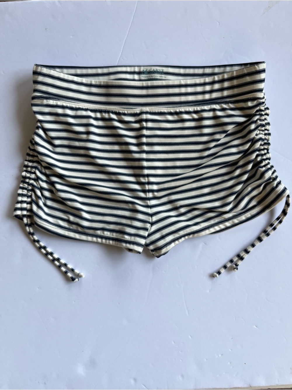 Carve Designs Cream and Black Striped Swim Shorts